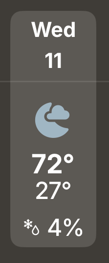 A single day of weather in Indiana.